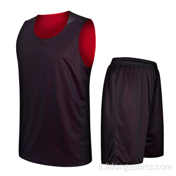 Design di maglie da basket personalizzate reversibili in bianco reversibile